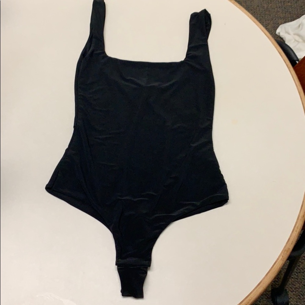 pretty little thing black thong body suit